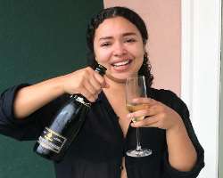 Jessica Sula consuming alcohol